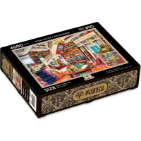 WOODEN CITY Drevené puzzle Priania v kníhkupectve 2v1, 4000 dielikov