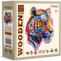 WOODEN CITY Drevené puzzle Farebný tiger 150 dielikov EKO