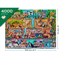 WOODEN CITY Drevené puzzle Úžasné kráľovstvo zvierat 2v1, 4000 dielikov