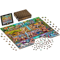 WOODEN CITY Drevené puzzle Úžasné kráľovstvo zvierat 2v1, 4000 dielikov