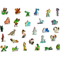 WOODEN CITY Drevené puzzle Úžasné kráľovstvo zvierat 2v1, 4000 dielikov