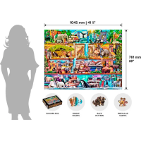 WOODEN CITY Drevené puzzle Úžasné kráľovstvo zvierat 2v1, 4000 dielikov