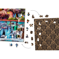 WOODEN CITY Drevené puzzle Úžasné kráľovstvo zvierat 2v1, 4000 dielikov