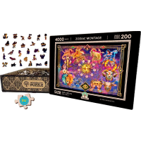 WOODEN CITY Drevené puzzle Zverokruh 2v1, 4000 dielikov