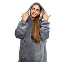 Mikinová deka - tmavo šedá