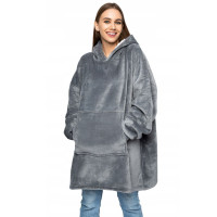 Mikinová deka - tmavo šedá