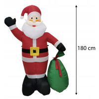 Nafukovací Santa Claus s darčekmi a osvetlením - 180 cm