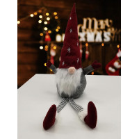 Vianočný škriatok sediaci 70 cm - červený