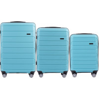Moderné cestovné kufre BULK - set S+M+L - svetlo modré - TSA zámok