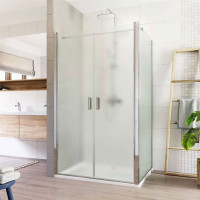 Sprchovací kút LIMA - obdĺžnik - chróm/sklo Point - dvojdielne krídlové dvere