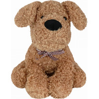 Zarážka do dverí CALM DOG 23 cm - Psík s mašľou - hnedý