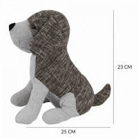 Zarážka do dverí CALM DOG 23 cm - Psík - šedý / hnedý