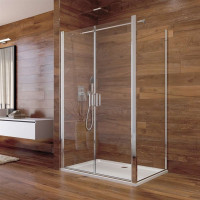 Sprchovací kút LIMA - obdĺžnik - chróm / sklo Číre - dvojdielne krídlové dvere