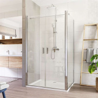 Sprchovací kút LIMA - obdĺžnik - chróm / sklo Číre - dvojdielne krídlové dvere