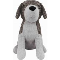 Zarážka do dverí CALM DOG 23 cm - Psík - šedý / hnedý