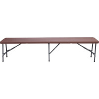 Set cateringového nábytku RATTAN - stôl 180 cm + 2 lavice - hnedý
