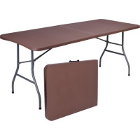 Set cateringového nábytku RATTAN - stôl 180 cm + 2 lavice - hnedý