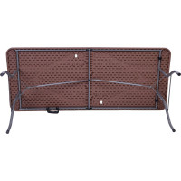 Set cateringového nábytku RATTAN - stôl 180 cm + 2 lavice - hnedý