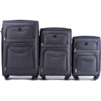 Moderné cestovné tašky MOVE 4 - set S+M+L - tmavo šedé