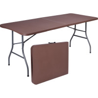 Skladací cateringový stôl RATTAN - 180 cm - hnedý