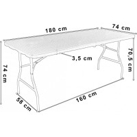 Skladací cateringový stôl RATTAN - 180 cm - hnedý