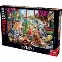 ANATOLIAN Puzzle Mačiatka a akvárium 1000 dielikov