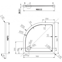 Štvrťkruhový sprchovací kút BARCELONA PLUS 90x90 cm s vaničkou VENETS