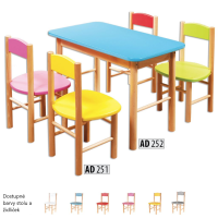 Detská drevená stolička z masívu - farebná