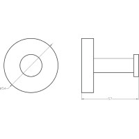 Kúpeľňový vešiak valcový magnetický - 54 × 54 × 57 mm - chróm