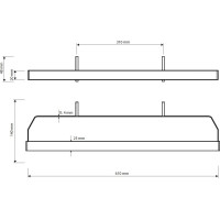 Držiak uterákov na vykurovacie teleso SINGLE - 610 × 48 × 140 mm