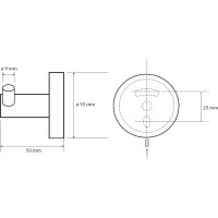 Kúpeľňový dvojitý vešiak na uteráky - kov - 55x55x50 mm