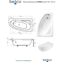 Asymetrická vana CORNEA