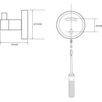 Kúpeľňový vešiak na uteráky - kov - 55x55x50 mm