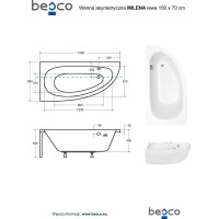 Asymetrická vaňa MILENA