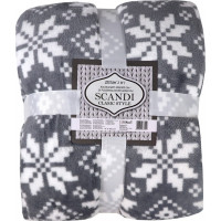 Vianočná deka SCANDI CLASSIC Vianočný vzor 150x200 cm - šedá