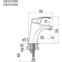 Umývadlová stojanková batéria SONÁTA s click/clack zátkou s prepadom - chrómová