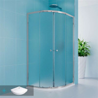 Štvrťkruhový sprchovací kút KORA LITE 90x90 cm - chróm / sklo Grape + SMC vanička