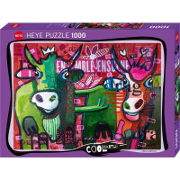 HEYE Puzzle Pruhované kravy 1000 dielikov