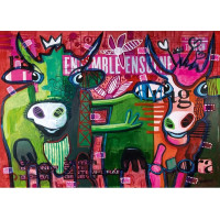 HEYE Puzzle Pruhované kravy 1000 dielikov