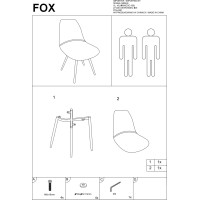 Jedálenská stolička FOX - biela/sivá