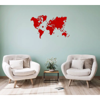 WOODEN CITY Drevená mapa sveta veľkosť XL (120x80 cm) červená