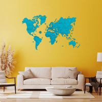 WOODEN CITY Drevená mapa sveta veľkosť XL (120x80 cm) modrá