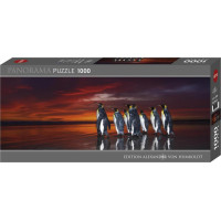HEYE Panoramatické puzzle Tučniaky kráľovskí 1000 dielikov