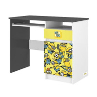 Detský písací stôl N35 - MIMONI - biely/tmavo šedý