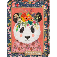 HEYE Puzzle Floral Friends: Maznavá panda 1000 dielikov