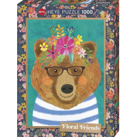 HEYE Puzzle Floral Friends: Nežný Dumla 1000 dielikov