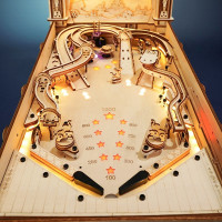 ROBOTIME Roker Svietiace 3D drevené puzzle Hrací automat: Pinball 482 dielikov