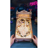 ROBOTIME Roker Svietiace 3D drevené puzzle Hrací automat: Pinball 482 dielikov