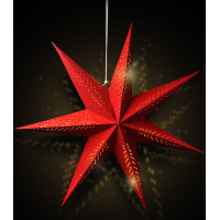 LED vianočná závesná hviezda 60 cm - 20 LED - červená