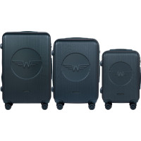 Moderné cestovné kufre WILL 2 - set S+M+L - tmavo zelené - TSA zámok